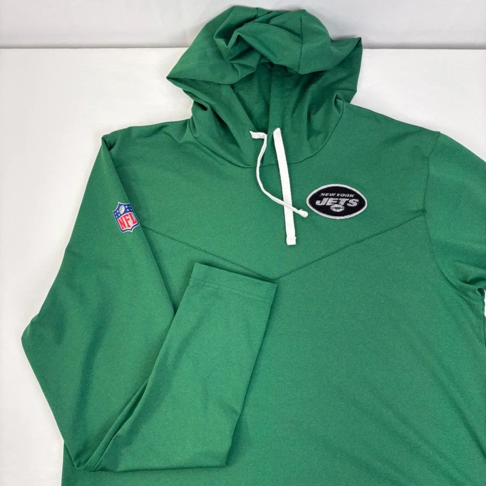 Nike New York Jets NFL‎ Dri-Fit Long Sleeve Hoodie T Shirt Green Mens Size S
